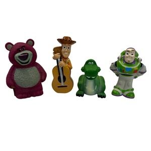 Vintage‎ Disney Pixar Toy Story Bath Toys Buzz Woody Rex Lotso Figures Set of 4